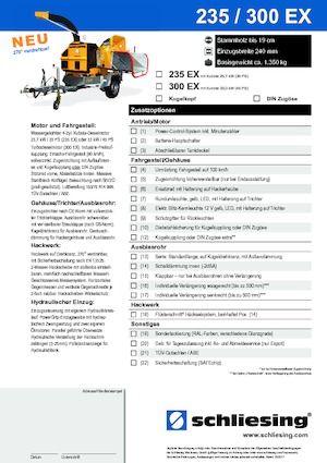 Štěpkovače Schliesing 300 EX