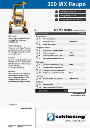 Štěpkovače Schliesing 300 MX Raupe