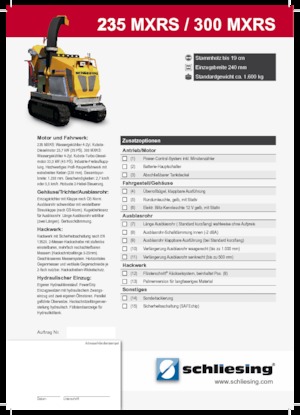 Štěpkovače Schliesing 300 MXRS Raupe