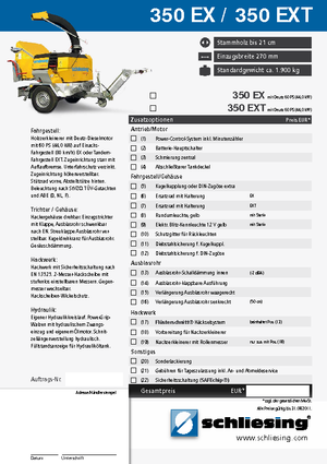 Štěpkovače Schliesing 350 EX