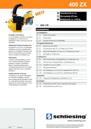 Štěpkovače Schliesing 400 ZX