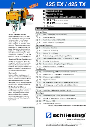 Štěpkovače Schliesing 425 EX