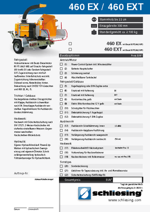Štěpkovače Schliesing 460 EX
