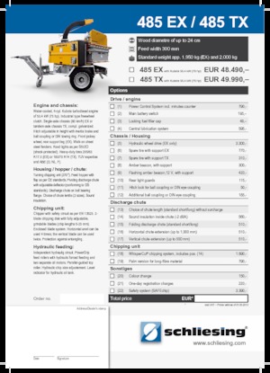 Štěpkovače Schliesing 485 TX