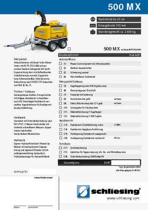 Štěpkovače Schliesing 500 MX