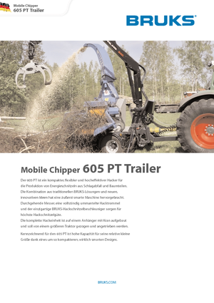Štěpkovače Bruks 605 PT Trailer