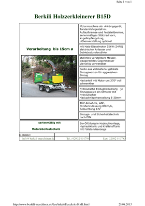 Štěpkovače Berkili B 15 D-L-SM