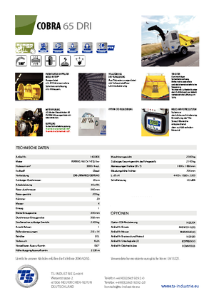 Štěpkovače TS-Industrie Cobra 65 DRI