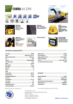 Štěpkovače TS-Industrie Cobra 65 DRI