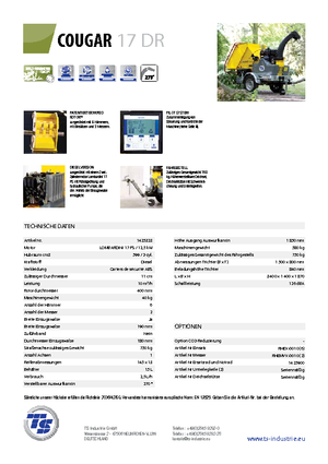 Štěpkovače TS-Industrie Cougar 17 DR