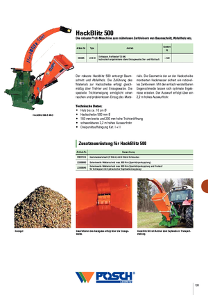 Štěpkovače Posch HackBlitz 500/100 Z-W-D
