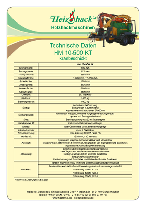 Štěpkovače Heizohack HM 10-500 KT