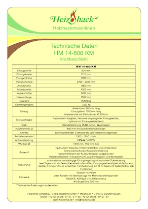 Štěpkovače Heizohack HM 14-800 KM