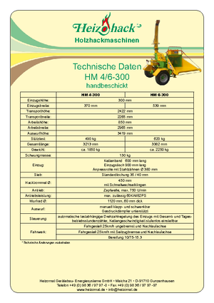 Štěpkovače Heizohack HM 4-300