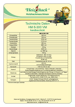 Štěpkovače Heizohack HM 6-300 VM