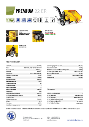 Štěpkovače TS-Industrie Premium 22 ER