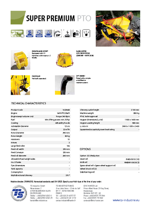 Štěpkovače TS-Industrie Super Premium PTO