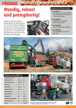 Štěpkovače MUS-MAX Wood-Terminator 7 Z