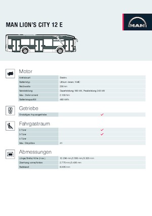 Městské autobusy MAN Lion’s City 12 E