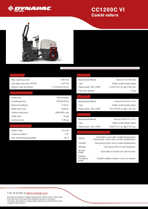 Kombinované válce Dynapac CC1200C VI