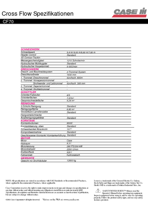 Sklízecí mlátičky Case IH CF 70 Cross Flow A3