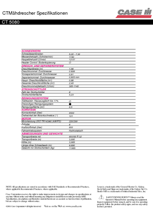 Sklízecí mlátičky Case IH CT 5080