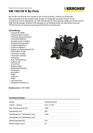 Kompaktní zametače Kärcher KM 120/150 R Bp Pack
