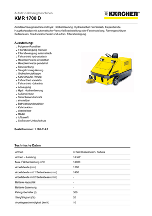 Kompaktní zametače Kärcher KMR 1700 D