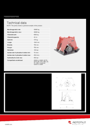 Vibrační desky montovatelné Rototilt® C65