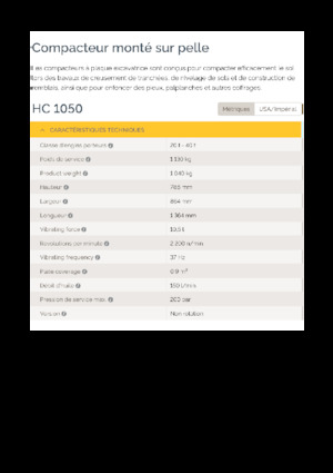 Vibrační desky montovatelné Epiroc HC 1050 
