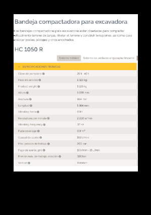 Vibrační desky montovatelné Epiroc HC 1050 R 