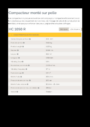 Vibrační desky montovatelné Epiroc HC 1050 R 