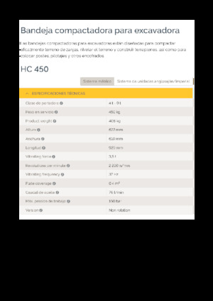 Vibrační desky montovatelné Epiroc HC 450 