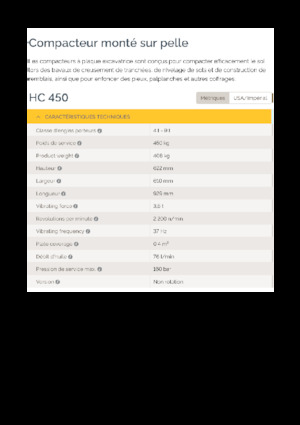 Vibrační desky montovatelné Epiroc HC 450 