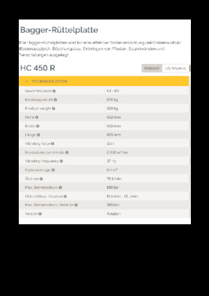 Vibrační desky montovatelné Epiroc HC 450 R 