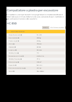 Vibrační desky montovatelné Epiroc HC 850 