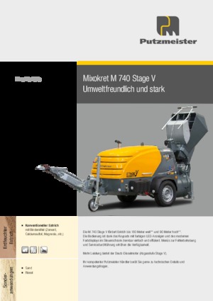 Pneumatické dopravníky Putzmeister M 740 DHBS