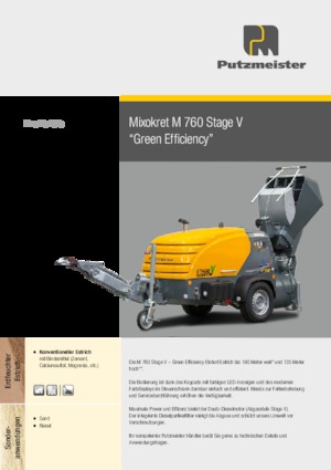 Pneumatické dopravníky Putzmeister M 760 DHB 