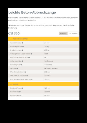 Demoliční drtiče Epiroc CB 350