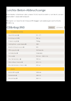 Demoliční drtiče Epiroc CB 950