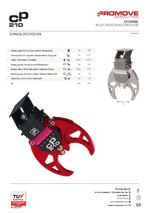 Multifunkční drtící nůžky Promove CP 210 