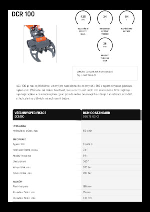 Demoliční drtiče Husqvarna DCR 100