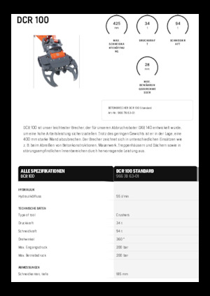 Demoliční drtiče Husqvarna DCR 100