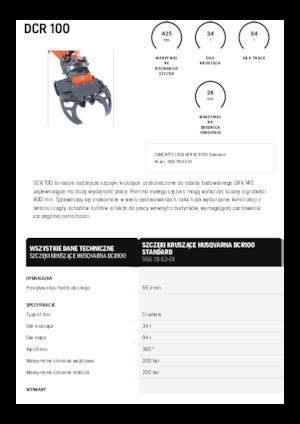 Demoliční drtiče Husqvarna DCR 100