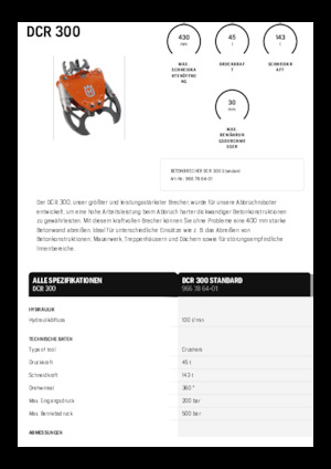 Demoliční drtiče Husqvarna DCR 300