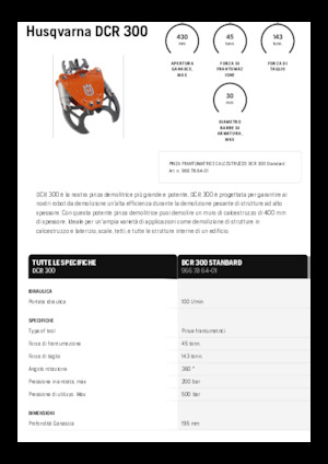 Demoliční drtiče Husqvarna DCR 300