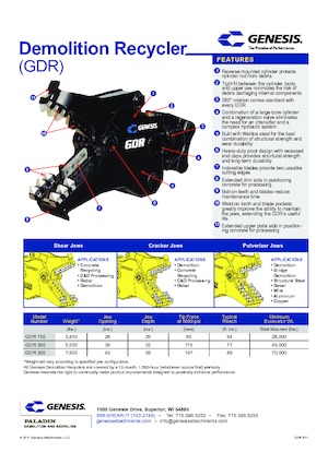 Demoliční drtiče Genesis GDR 150