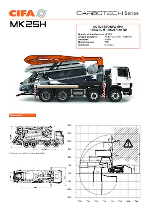 Autočerpadla s domíchávačem betonu CIFA MK25H