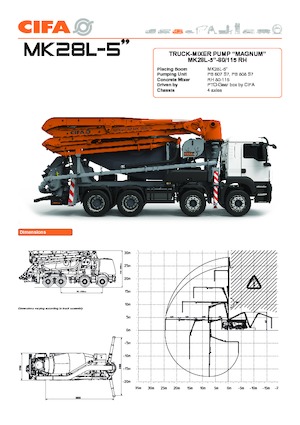 Autočerpadla s domíchávačem betonu CIFA MK28L-5