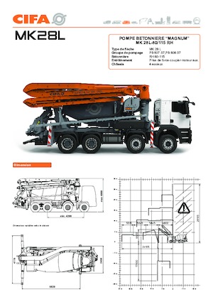 Autočerpadla s domíchávačem betonu CIFA MK28L